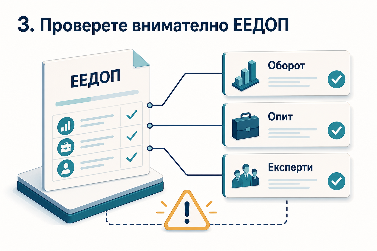 Съпоставка на ЕЕДОП с оборот, опит и експерти